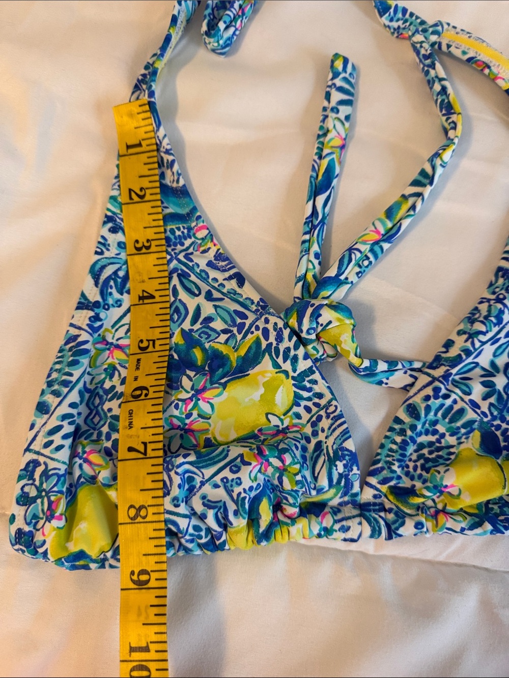 Lilly Pulitzer Blue Floral & Neon Pink Two-Piece Bikini Set - Picture 9 of 10